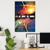 Het draait allemaal om het poster van de reis (Thuiskantoor)