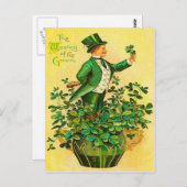 Het dragen van de groene dag van St. Patrick Briefkaart (Voorkant / Achterkant)