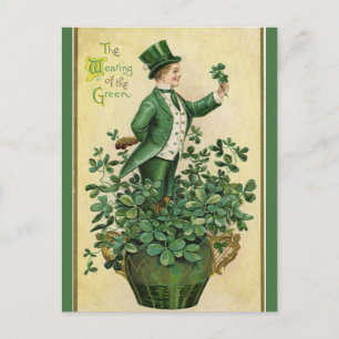 Het dragen van de groene en Shamrocks Briefkaart