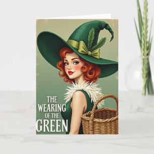 Het dragen van de groene feestkaart kaart