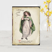 Het dragen van de groene St. Patrick's Day Kaart (Gele Bloem)