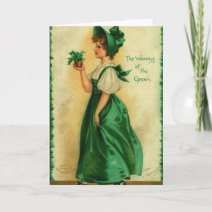 "Het dragen van het groen" vintage kaart, 1907 Kaart
