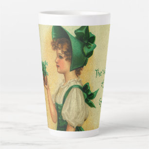 "Het dragen van het groen" vintage kaart, 1907 Latte Mok