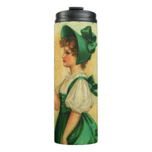 "Het dragen van het groen" vintage kaart, 1907 Thermosbeker
