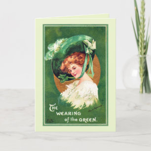 Het Dragen van het Groene Wenskaart Kaart