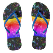 Het dragen van slippers met sneeuw. teenslippers (Voetbed)