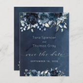 Het draperende marinescheepvaarthuwelijk bewaart d save the date (Voorkant / Achterkant)