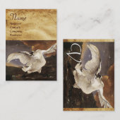 Het dreigde zwanenmonogram, Paars parelpapier Visitekaartje (Voorkant / Achterkant)