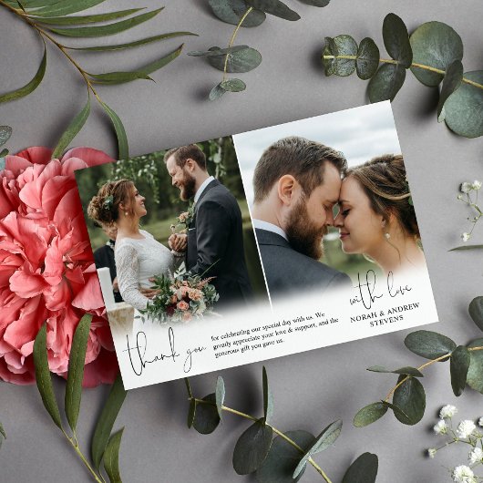 Het drie Hand-Schrijvende Manuscript van de Foto's Bedankkaart