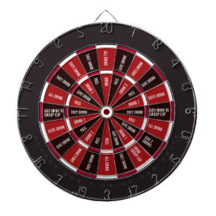 Het drink van Spel in Zwart en Rood Dartbord