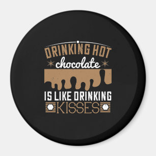 Het drink warme chocolade is als Drink kussens Magneet