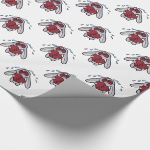 Het drogen van Bunny Rabbit met Broken Heart Patte Cadeaupapier