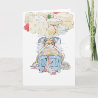 Het Dromen van de Kaas van Kerstmis Muis Kaart