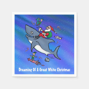 Het dromen van een geweldige White Shark-kerst op Servet