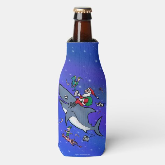 Het dromen van een geweldige witte haai grappige k flesjeskoeler (Fles Voorkant)