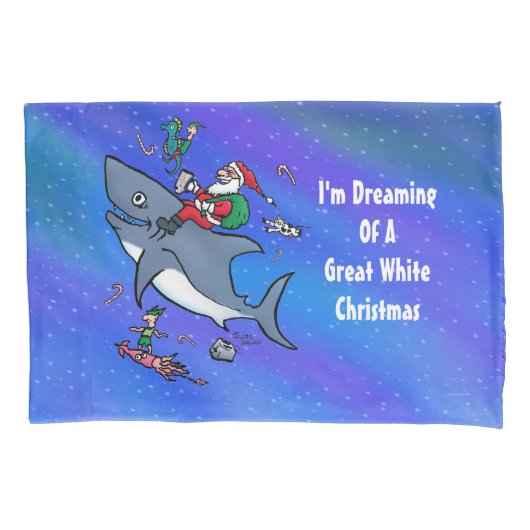 Het dromen van een geweldige witte haai grappige k kussensloop (Voorkant)