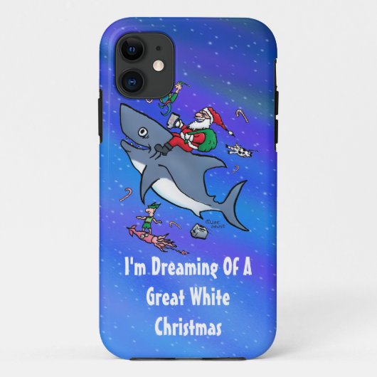 Het dromen van een geweldige witte haaienkerst Case-Mate iPhone case (Achterkant)