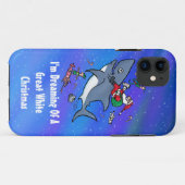Het dromen van een geweldige witte haaienkerst Case-Mate iPhone case (Achterkant (horizontaal))