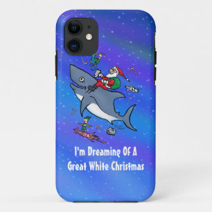 Het dromen van een geweldige witte haaienkerst iPhone 11 hoesje