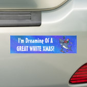 Het dromen van een Great White Xmas Bumpersticker (Op auto)