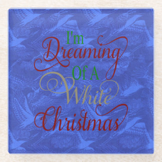 Het dromen van een White KerstBlue China Onderzett Glazen Onderzetter