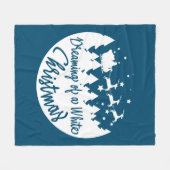 Het dromen van een witte kerstkerstkerstkerstscène fleece deken (Voorkant (Horizontaal))