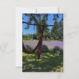 Het droppen van Stof, Tuinlantaarn & Lavendelgebie Notitiekaartje