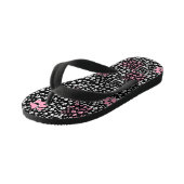 Het drukpatroon van poten NS 01b. Zwart BG Kinder Teenslippers (Schuin)