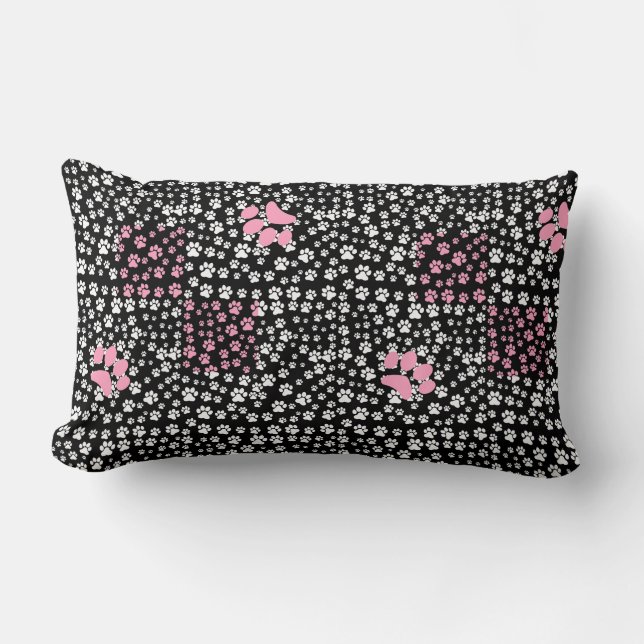 Het drukpatroon van poten NS 01b. Zwart BG Kussen (Voorkant)