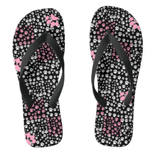 Het drukpatroon van poten NS 01b. Zwart BG Teenslippers
