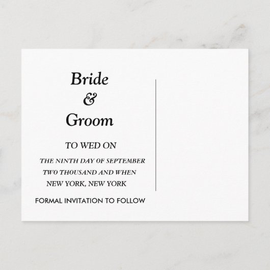 Het dubbele Bells huwelijk bewaart de Datum Kaart (Achterkant)