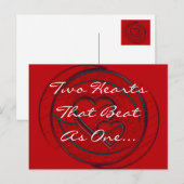 Het dubbele hart twee hart die als één slaan briefkaart (Voorkant / Achterkant)