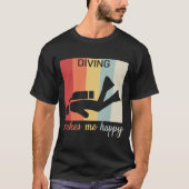 Het duiken maakt me gelukkig duikende scuba-duplo- t-shirt (Voorkant)