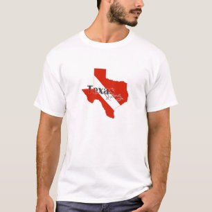 Het Duiken van het Silhouet van Texas Vlag met het T-shirt