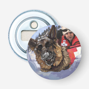 Het Duitse Schapenonderzoek en Redding in de sneeu Button Flesopener