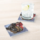 Het Duitse Schapenonderzoek en Redding in de sneeu Glazen Onderzetter (Schuin)