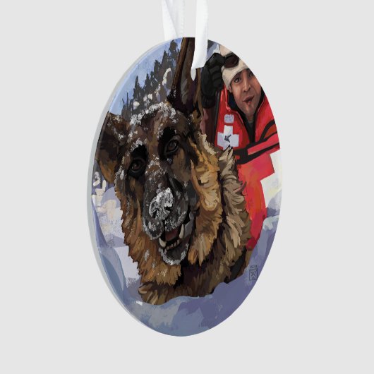 Het Duitse Schapenonderzoek en Redding in de sneeu Ornament (voorkant)