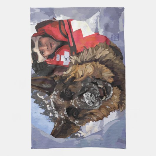 Het Duitse Schapenonderzoek en Redding in de sneeu Theedoek (Verticaal)