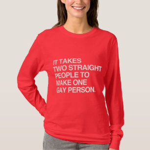 HET DUIURT TWEE HETEROSEKSUELE MENSEN OM ÉÉN HOMOS T-SHIRT