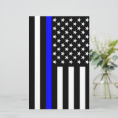 Het dun blauw Amerikaanse vlagdecor Briefpapier (Staand voorkant)