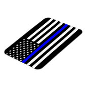 Het dun blauw Amerikaanse vlagdecor Magneet (Linkerzijde)