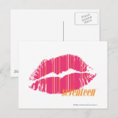 Het dunne Magenta van Strepen Briefkaart (Voorkant / Achterkant)