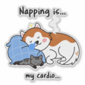 Het dutten is... mijn cardio... slaapdutje sticker (Voorkant)