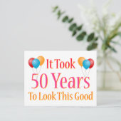 Het duurde 50 jaar om dit goed te zien briefkaart (Staand voorkant)