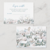 Het duurt een Village Stork Baby shower Luier Raff Informatiekaartje (Voorkant / Achterkant)