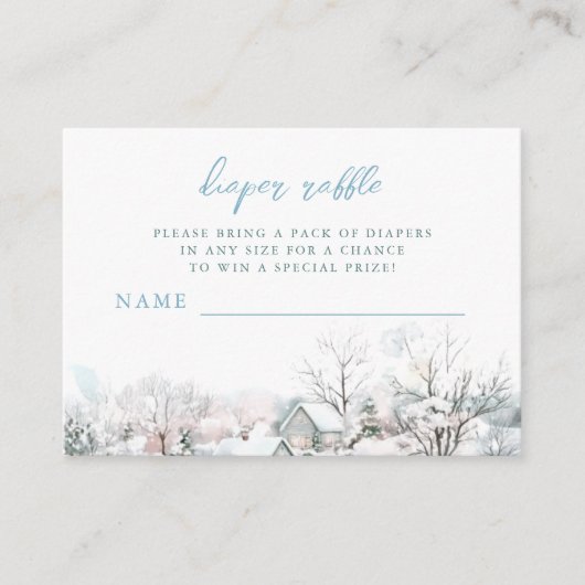 Het duurt een Village Stork Baby shower Luier Raff Informatiekaartje (Voorkant)