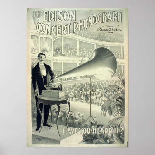 Het Edison concertfonograaf. Poster (Voorkant)