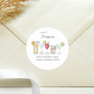 Het eenvoudige Adres van de Terugkeer van de Water Ronde Sticker