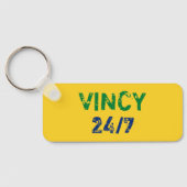 Het Eenvoudige Citaat van Vincy met Groene en Blau Sleutelhanger (Achterkant)