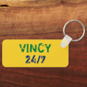 Het Eenvoudige Citaat van Vincy met Groene en Blau Sleutelhanger (Voorkant)